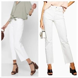 Topshop straight jeans in white / Ecru